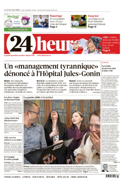 Dernière édition du journal 24 heures