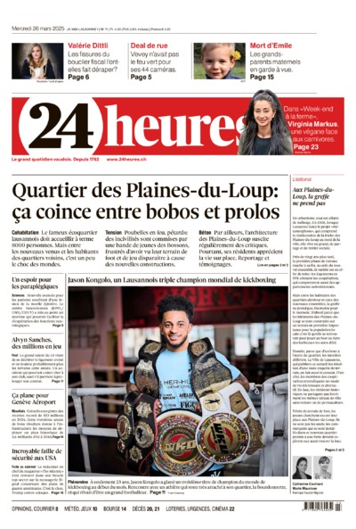 Dernière édition du journal 24 heures
