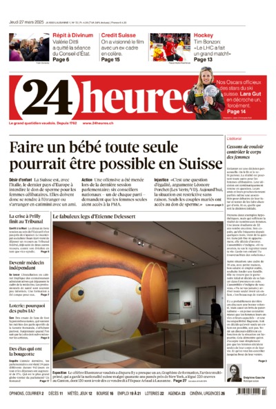 Dernière édition du journal 24 heures