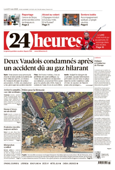 Dernière édition du journal 24 heures