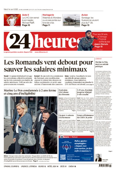 Dernière édition du journal 24 heures