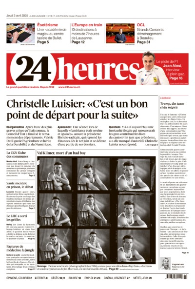 Dernière édition du journal 24 heures