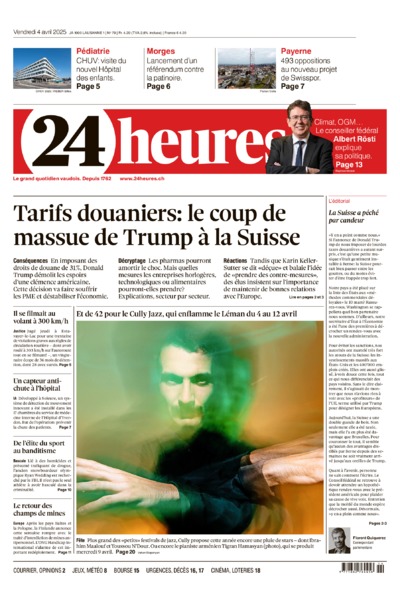 Dernière édition du journal 24 heures