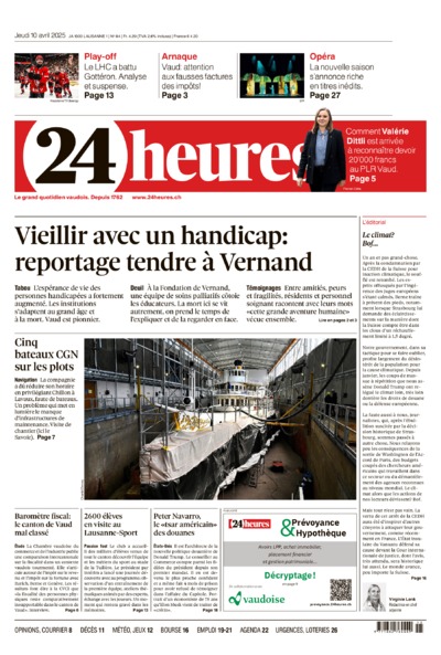 Dernière édition du journal 24 heures