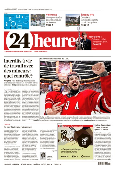 Dernière édition du journal 24 heures