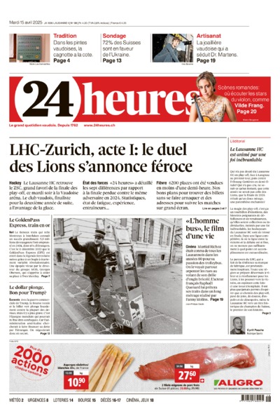 Dernière édition du journal 24 heures