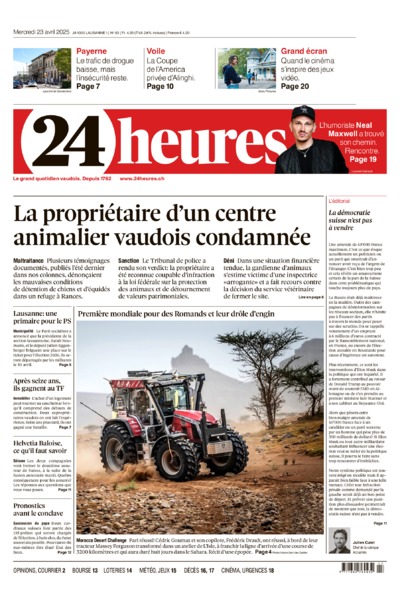Dernière édition du journal 24 heures