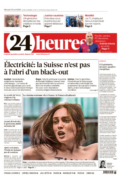 Dernière édition du journal 24 heures