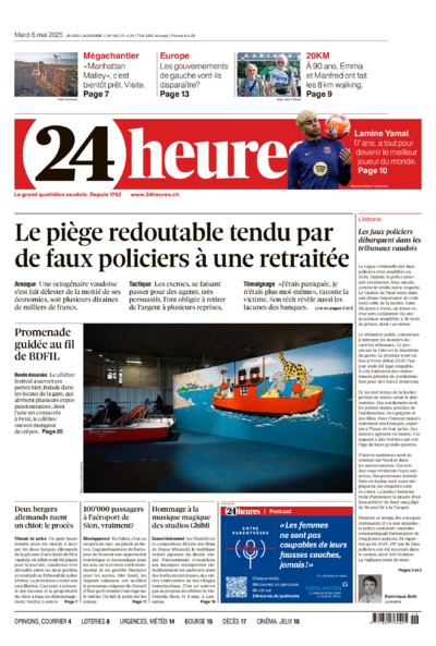 Dernière édition du journal 24 heures