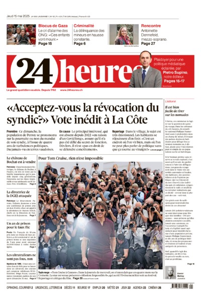 Dernière édition du journal 24 heures