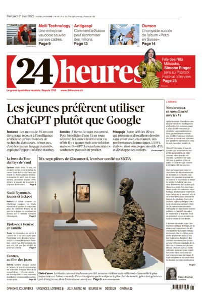 Dernière édition du journal 24 heures