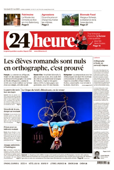 Dernière édition du journal 24 heures