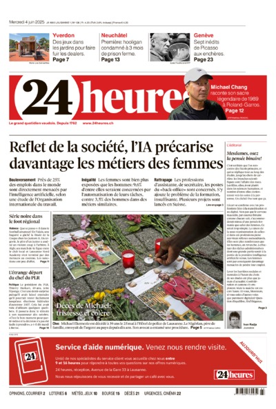 Dernière édition du journal 24 heures