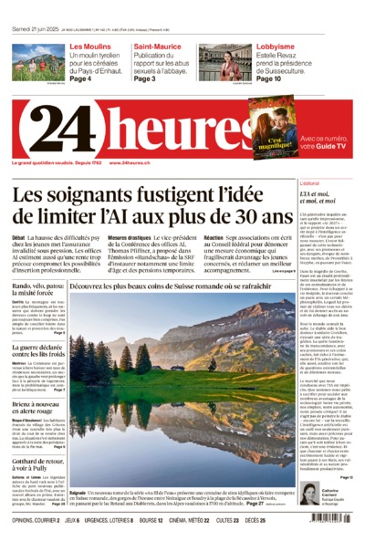 Dernière édition du journal 24 heures