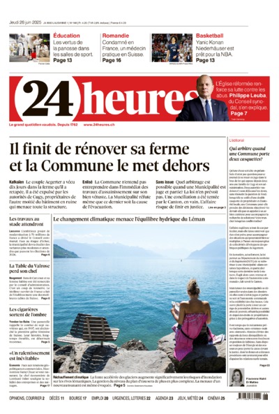Dernière édition du journal 24 heures