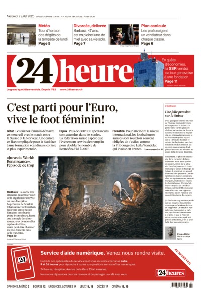 Dernière édition du journal 24 heures