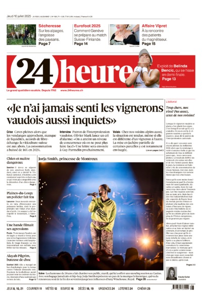 Dernière édition du journal 24 heures