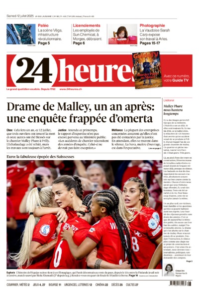 Dernière édition du journal 24 heures