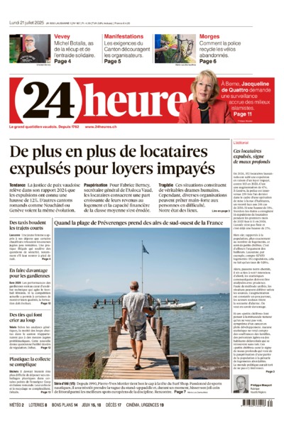 Dernière édition du journal 24 heures
