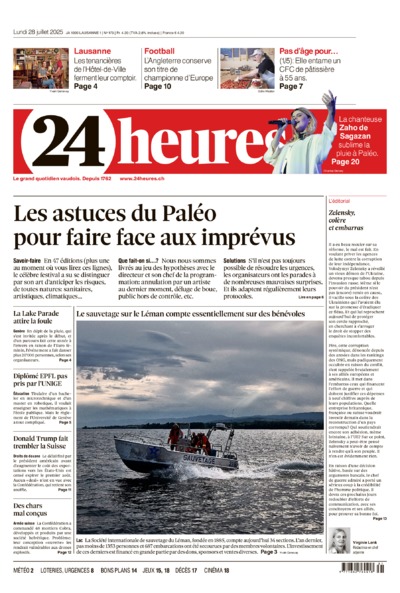 Dernière édition du journal 24 heures