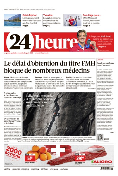 Dernière édition du journal 24 heures