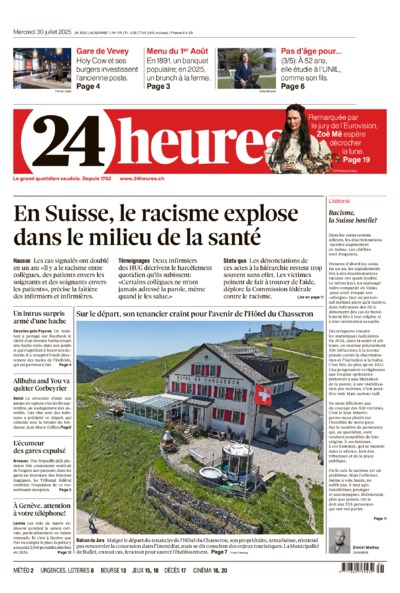 Dernière édition du journal 24 heures