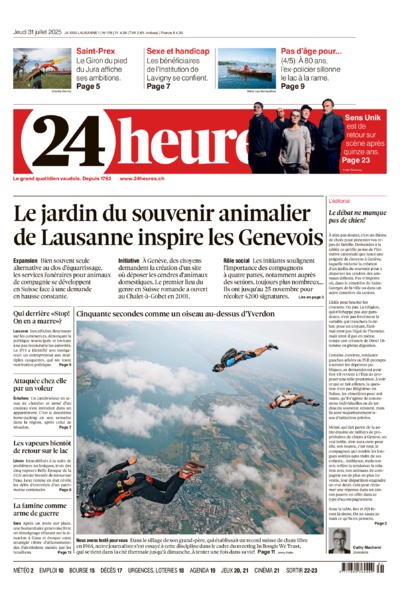 Dernière édition du journal 24 heures