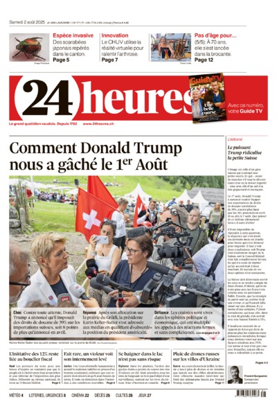 Dernière édition du journal 24 heures