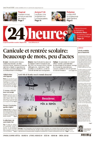 Dernière édition du journal 24 heures