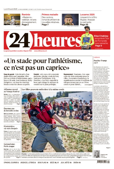 Dernière édition du journal 24 heures
