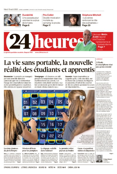Dernière édition du journal 24 heures
