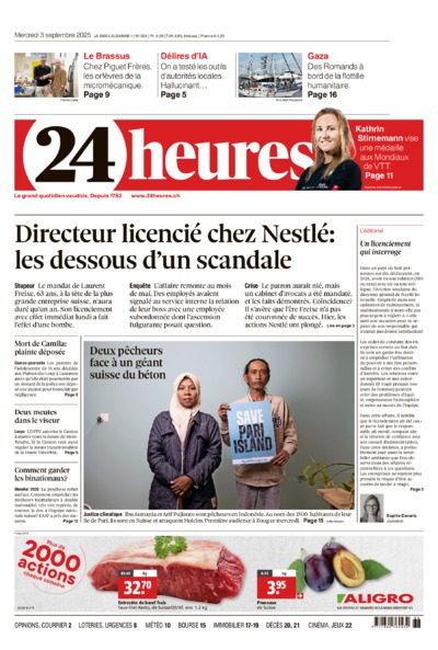 Dernière édition du journal 24 heures