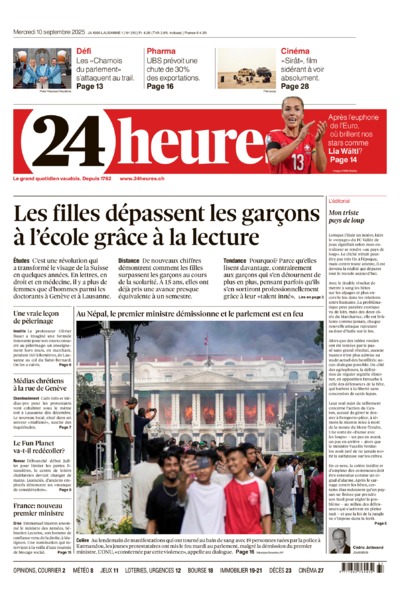Dernière édition du journal 24 heures