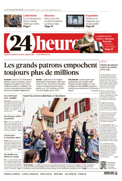 Dernière édition du journal 24 heures