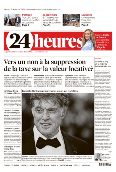 Dernière édition du journal 24 heures