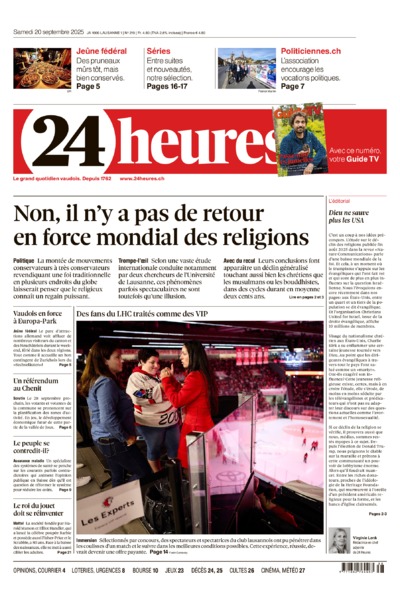 Dernière édition du journal 24 heures