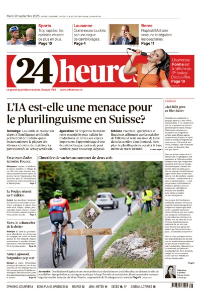 Dernière édition du journal 24 heures
