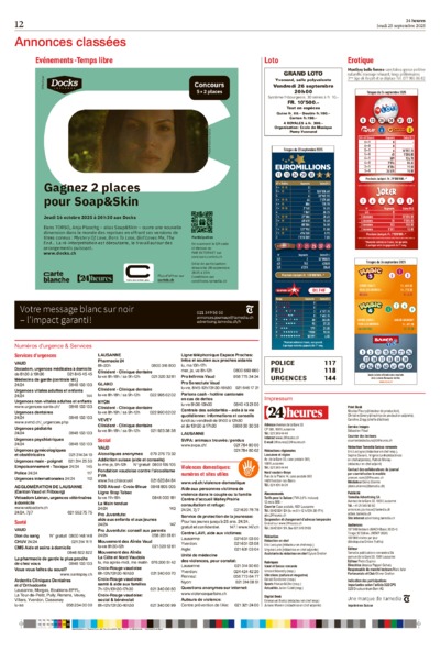 Dernière édition du journal 24 heures