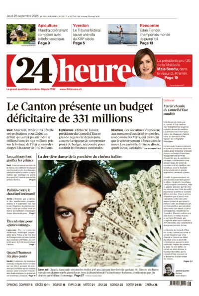 Dernière édition du journal 24 heures