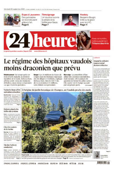 Dernière édition du journal 24 heures