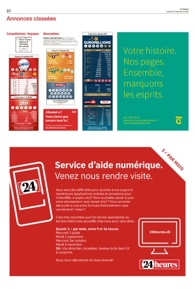 Dernière édition du journal 24 heures