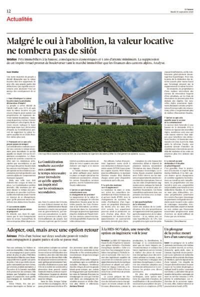 Dernière édition du journal 24 heures