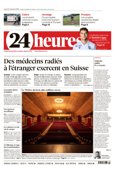 Dernière édition du journal 24 heures