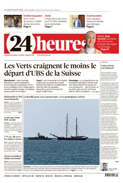 Dernière édition du journal 24 heures