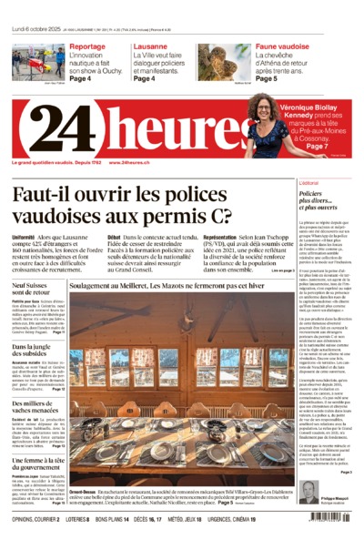 Dernière édition du journal 24 heures