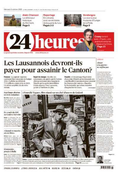 Dernière édition du journal 24 heures