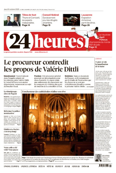 Dernière édition du journal 24 heures