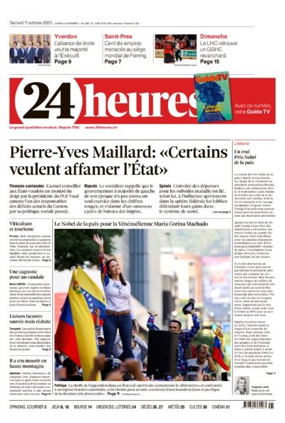 Dernière édition du journal 24 heures