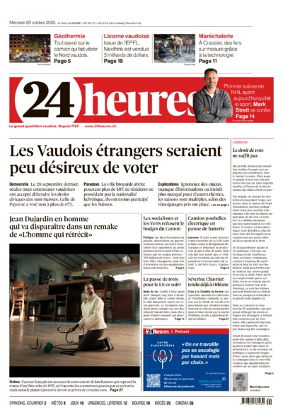 Dernière édition du journal 24 heures