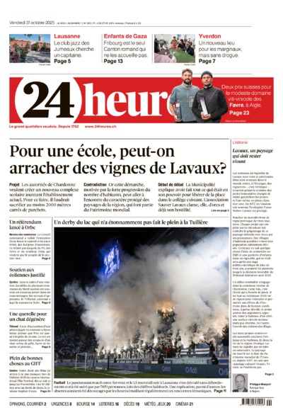 Dernière édition du journal 24 heures